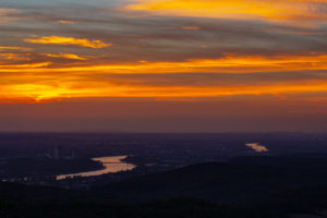 Ölberg-Sonnenuntergang Bonn und Rhein